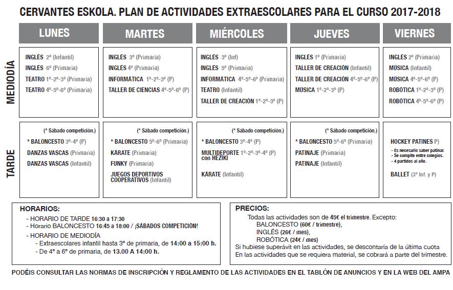 Plan de Actividades Extraescolares 2017_2018