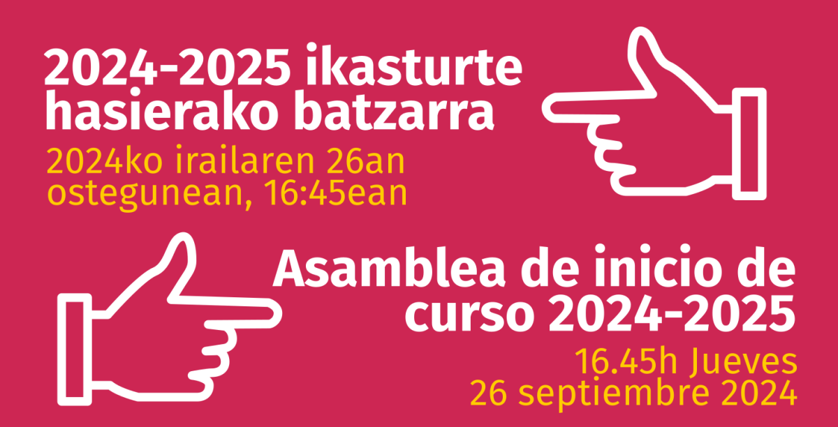 2024-2025 ikasturte hasierako batzarra. Asamblea de inicio de curso 2024-2025.