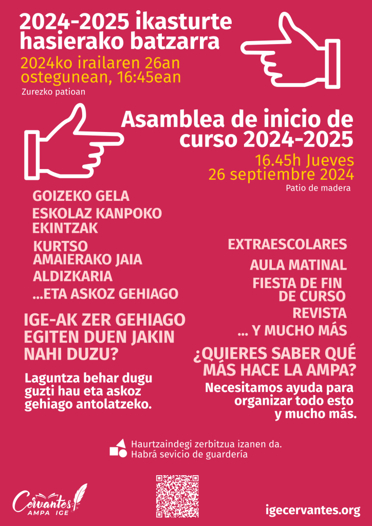 2024-2025 ikasturte hasierako batzarra | Asamblea de inicio de curso 2024-2025